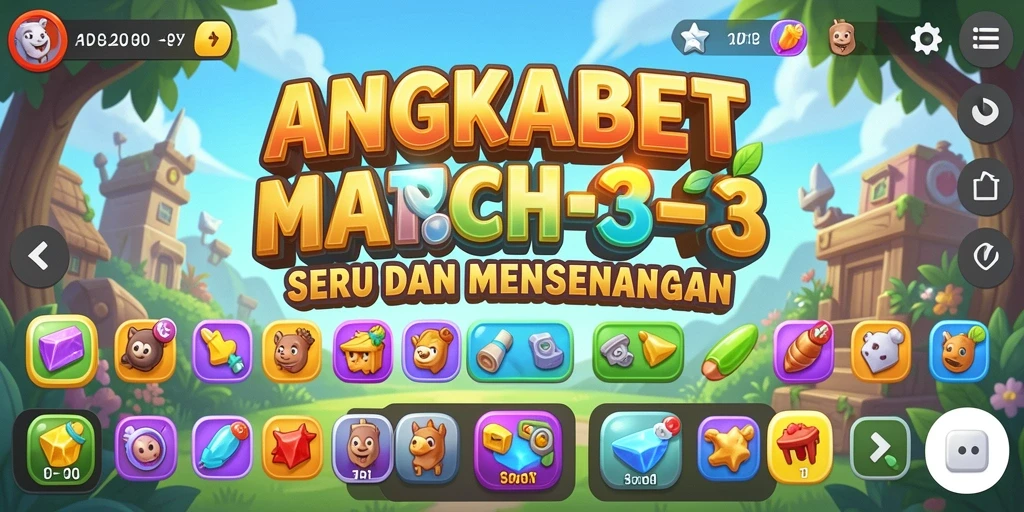 Tampilan gameplay Match-3 yang seru dan berwarna-warni.