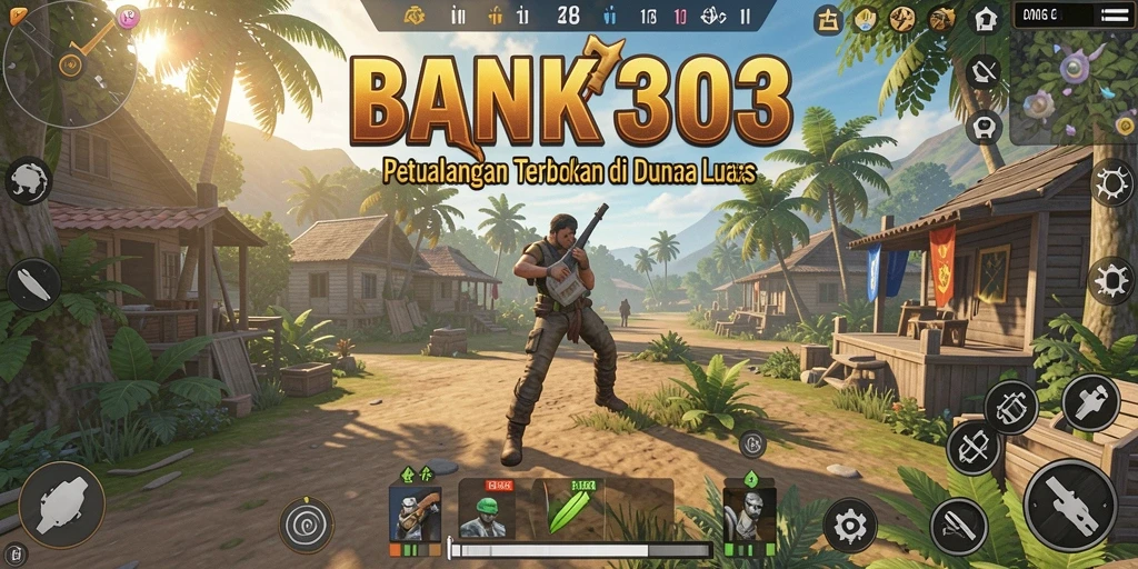 Screenshot dari BANK303 menampilkan petualangan epik dalam dunia terbuka.
