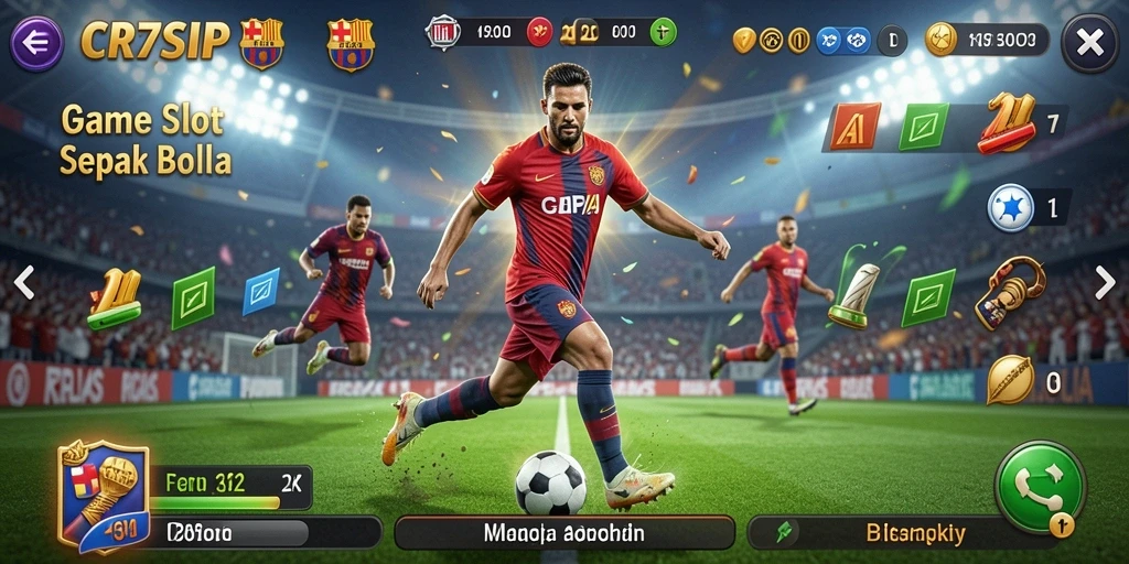 Gulungan permainan CR7SIP dengan tema sepak bola yang mengasyikkan.