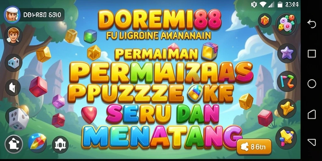 Screenshot DOREMI88 menampilkan gameplay puzzle yang penuh warna dan menarik.