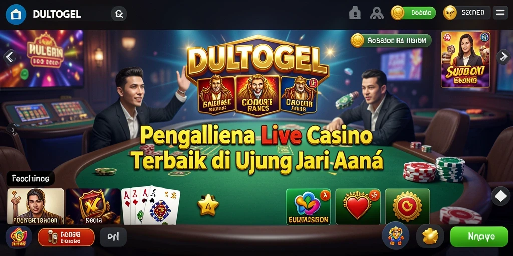 Tampilan permainan langsung DULTOGEL dengan dealer profesional.