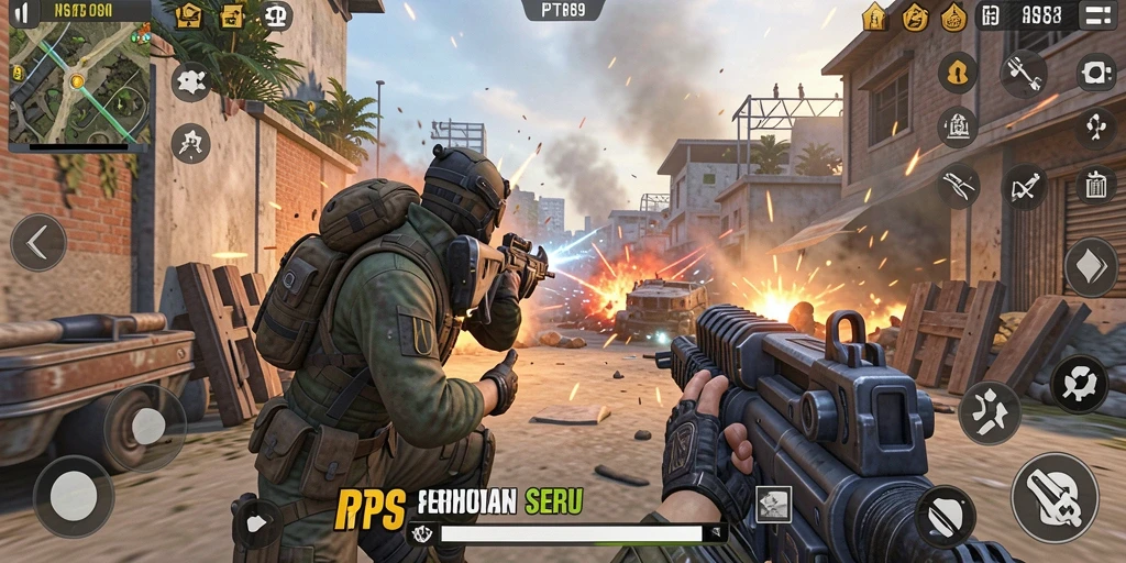 Tampilan gameplay PT89 yang menegangkan dan mendebarkan dalam pertempuran TPS.