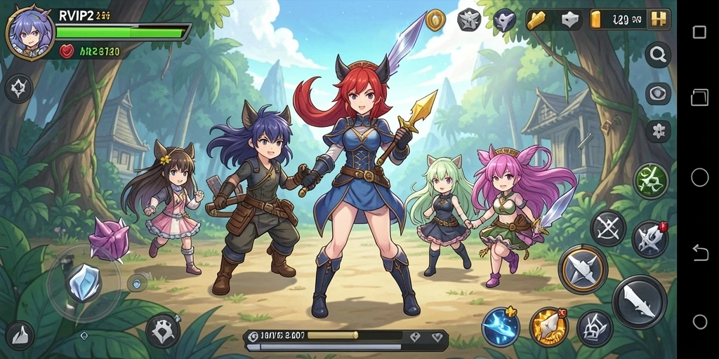 Tampilan gameplay yang menarik dalam petualangan Anime.