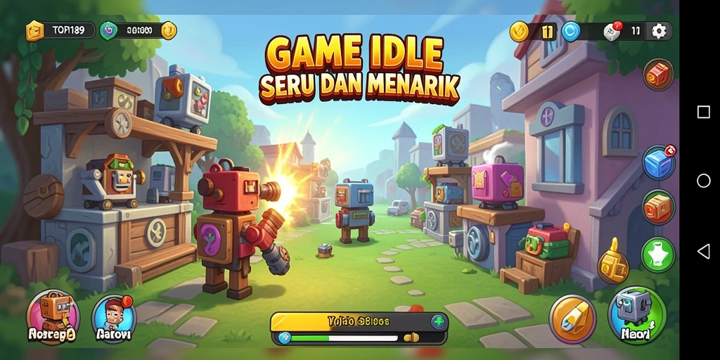 Tangkapan layar gameplay game Idle yang menarik dan interaktif.