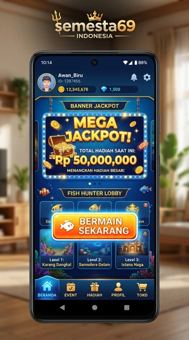 Tampilan antarmuka sederhana di aplikasi semesta69.